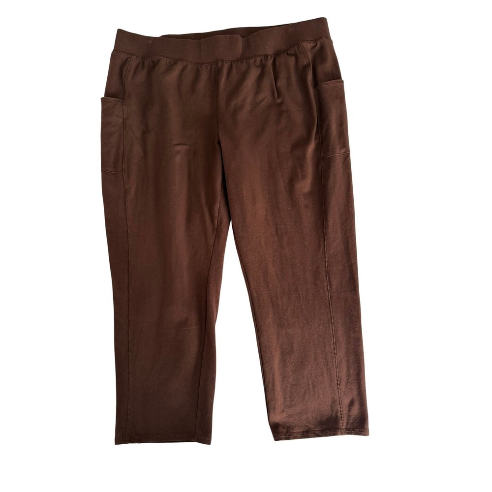 D&Co Active Womens Brown Leggings Side Pockets 2XP A690972